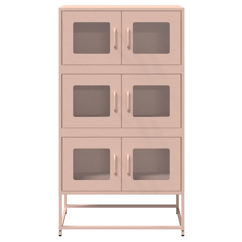 Komoda wysoka różowa 68x39x123 cm stalowa