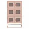 Komoda wysoka różowa 68x39x123 cm stalowa