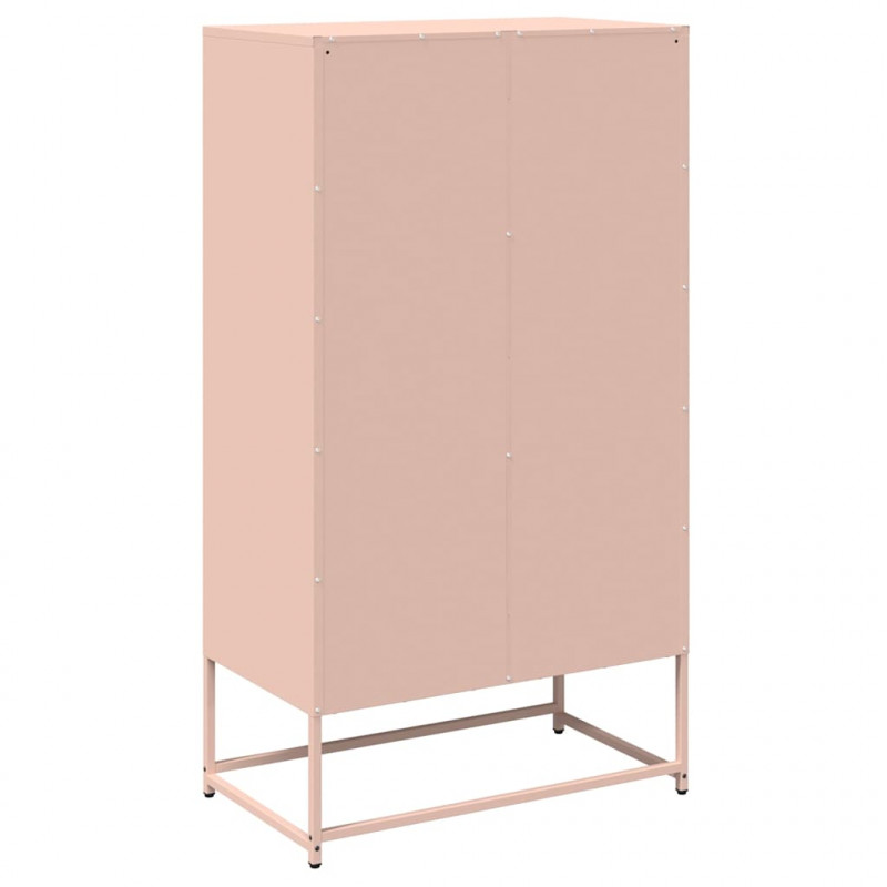 Komoda wysoka różowa 68x39x123 cm stalowa