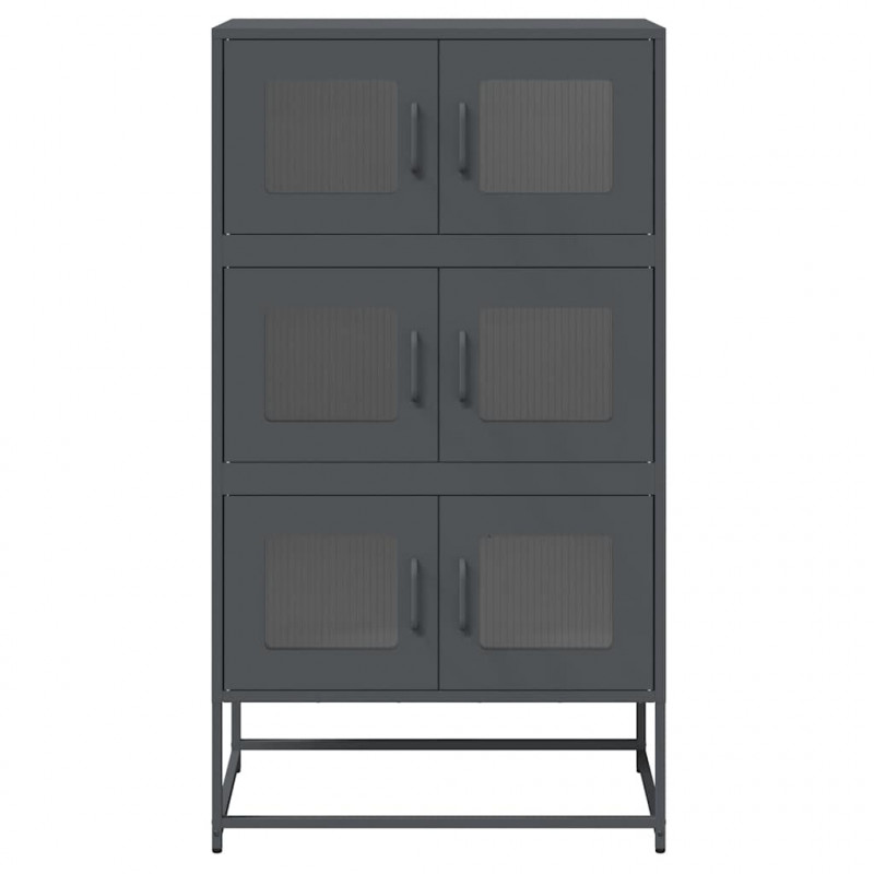 Komoda wysoka Antracyt 68x39x123 cm Stal