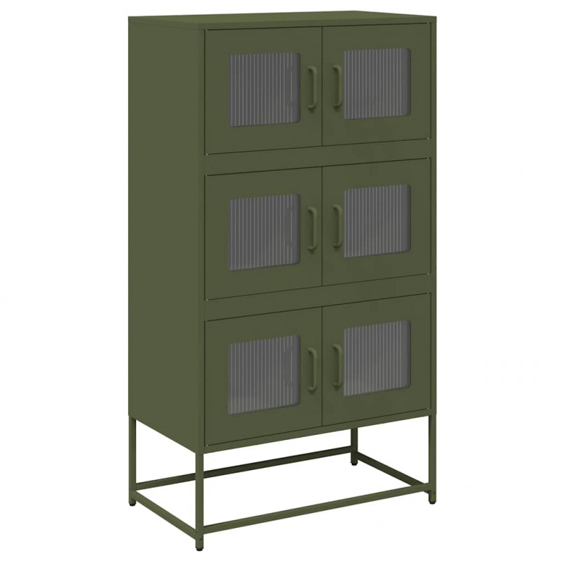 Komoda Oliwkowo-zielona 68x39x123 cm Stal