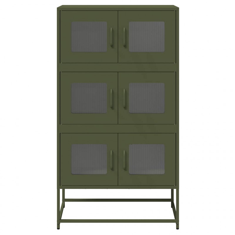 Komoda Oliwkowo-zielona 68x39x123 cm Stal