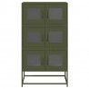 Komoda Oliwkowo-zielona 68x39x123 cm Stal