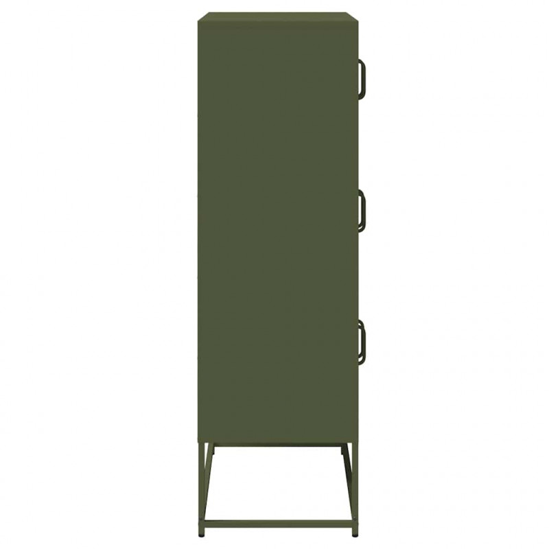 Komoda Oliwkowo-zielona 68x39x123 cm Stal