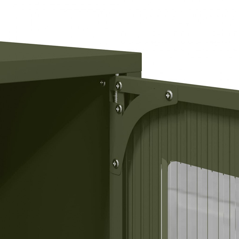 Komoda Oliwkowo-zielona 68x39x123 cm Stal