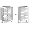 Komoda Oliwkowo-zielona 68x39x123 cm Stal
