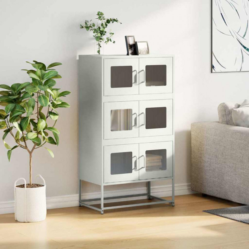Komoda biała 68x39x123 cm stal