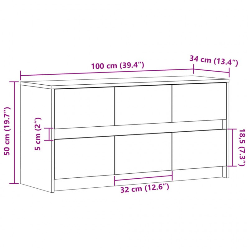 Szafka pod TV z LED, brązowy dąb, 100x34x50 cm