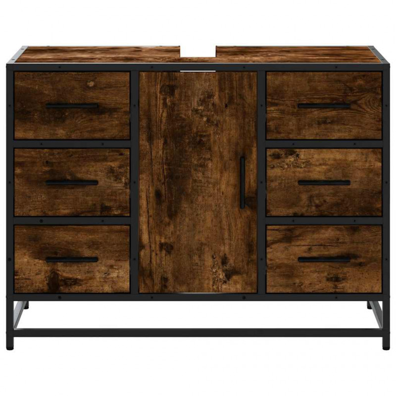 Szafka pod umywalkę przydymiony dąb, 80x33x60 cm