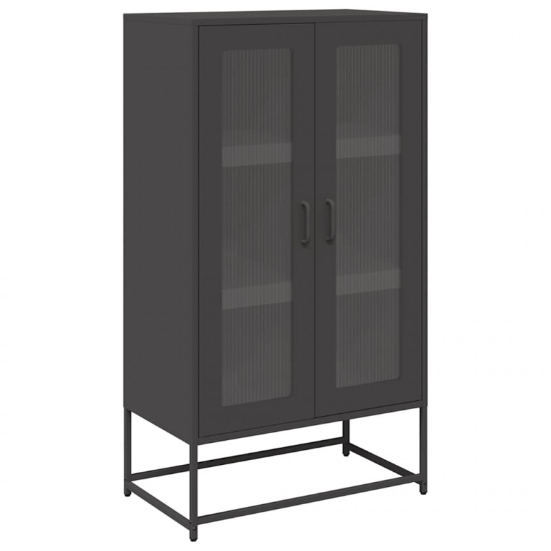 Szafka, czarna, 68x39x123 cm, stal
