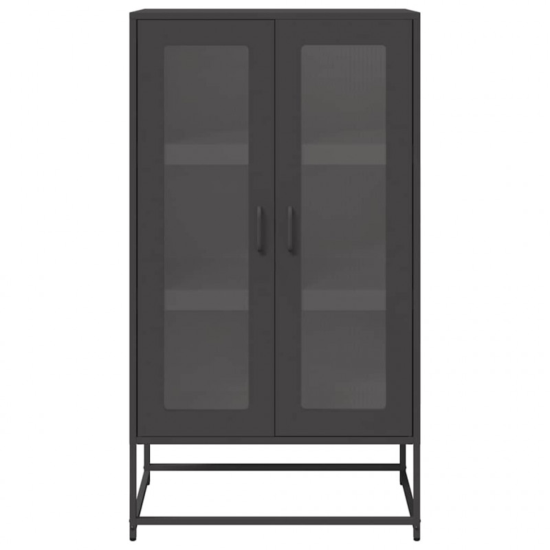 Szafka, czarna, 68x39x123 cm, stal