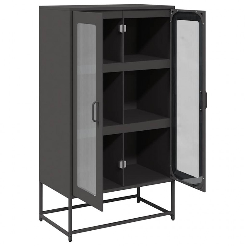 Szafka, czarna, 68x39x123 cm, stal