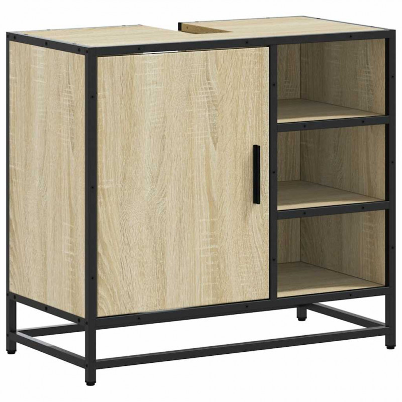 Szafka pod umywalkę łazienkową Sonoma Oak 65x33x60 cm Drewno klejone