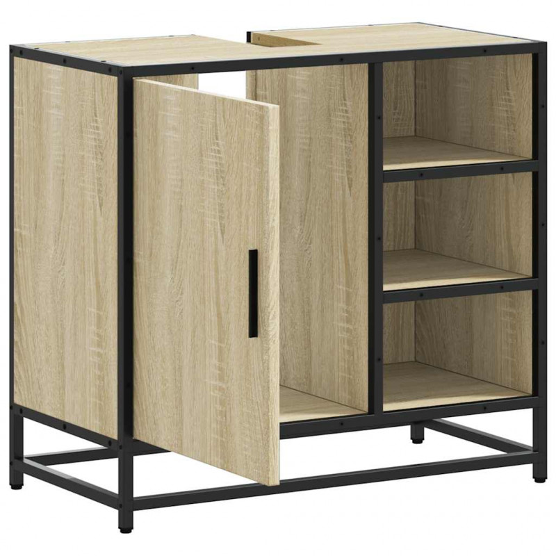 Szafka pod umywalkę łazienkową Sonoma Oak 65x33x60 cm Drewno klejone