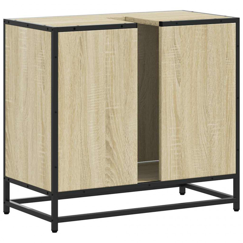 Szafka pod umywalkę łazienkową Sonoma Oak 65x33x60 cm Drewno klejone
