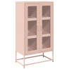 Komoda wysoka różowa 68x39x123 cm stalowa