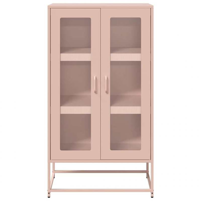 Komoda wysoka różowa 68x39x123 cm stalowa