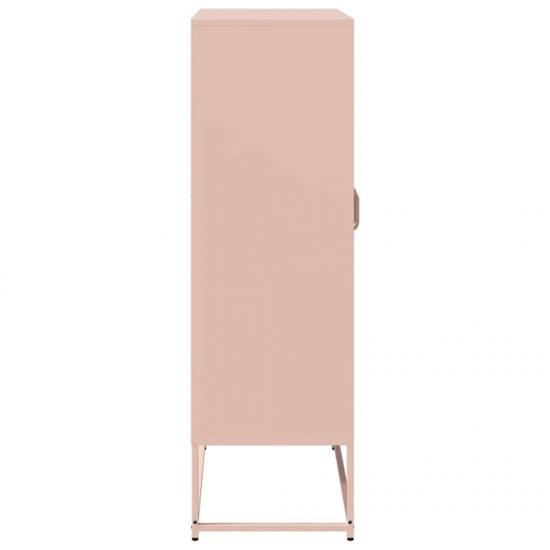 Komoda wysoka różowa 68x39x123 cm stalowa