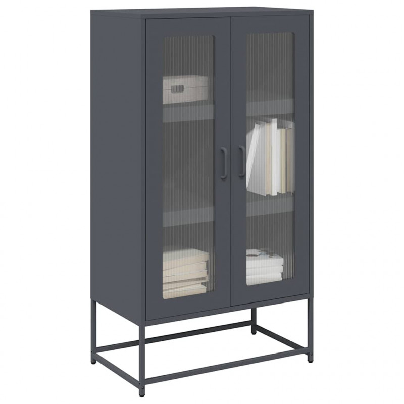 Komoda wysoka Antracyt 68x39x123 cm Stal