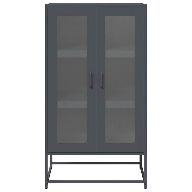 Komoda wysoka Antracyt 68x39x123 cm Stal