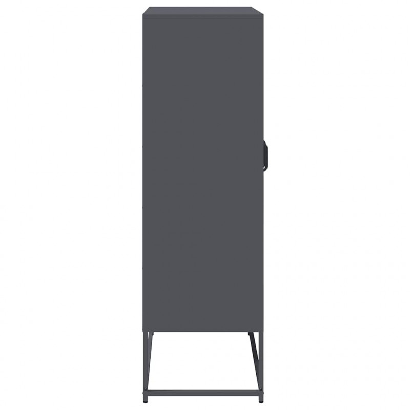 Komoda wysoka Antracyt 68x39x123 cm Stal