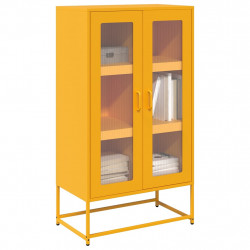 Komoda wysoka Musztardowo-żółta 68x39x123 cm Stal