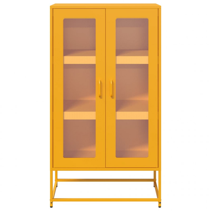 Komoda wysoka Musztardowo-żółta 68x39x123 cm Stal