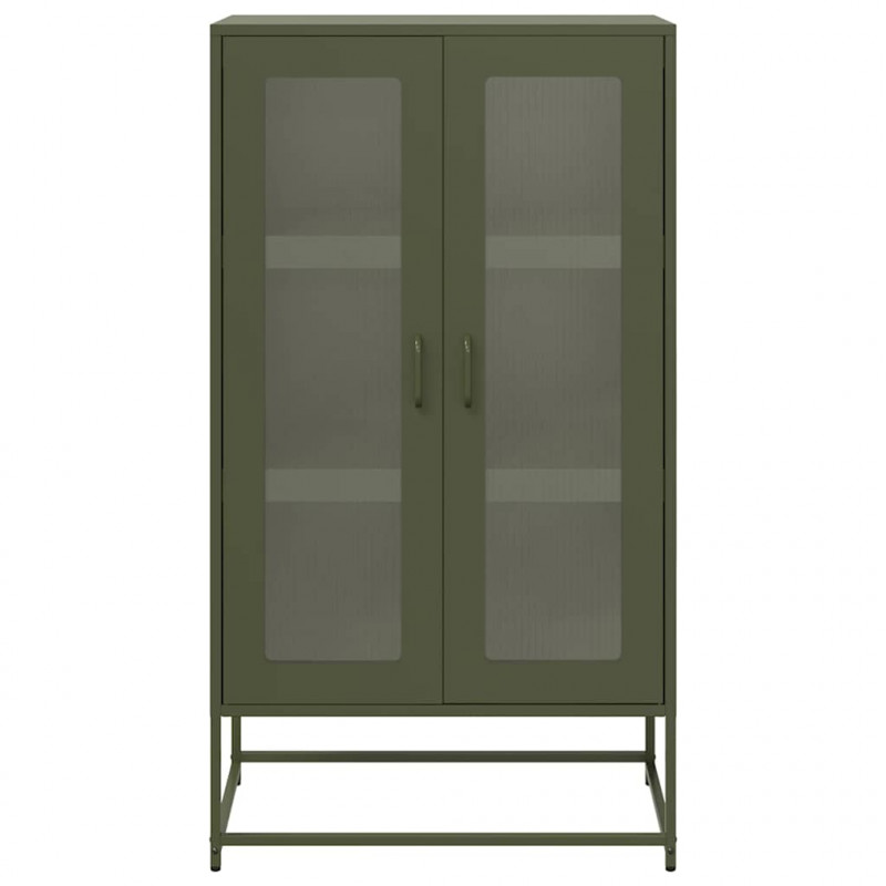 Komoda Oliwkowo-zielona 68x39x123 cm Stal