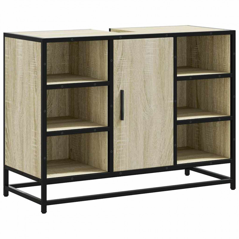 Szafka pod umywalkę łazienkową Sonoma Oak 80x33x60 cm Drewno klejone