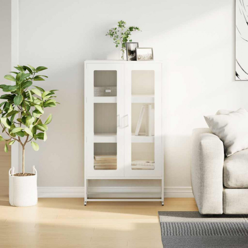 Komoda biała 68x39x123 cm stal