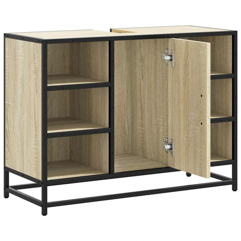 Szafka pod umywalkę łazienkową Sonoma Oak 80x33x60 cm Drewno klejone
