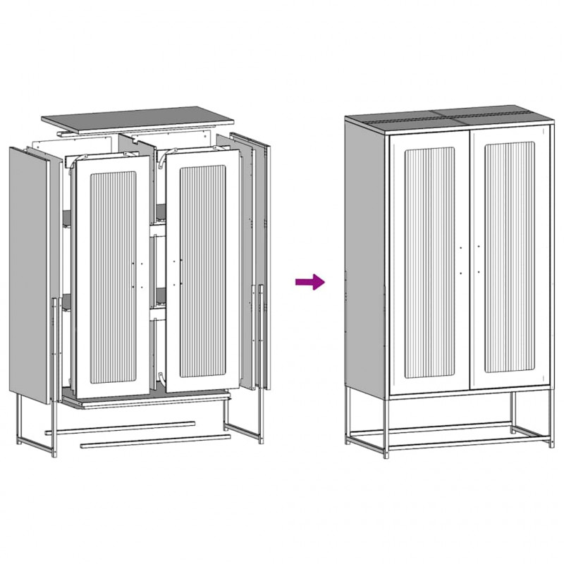 Komoda biała 68x39x123 cm stal