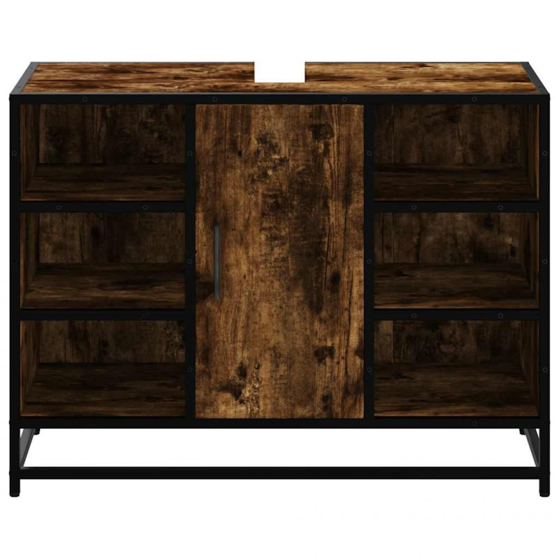 Szafka pod umywalkę przydymiony dąb, 80x33x60 cm
