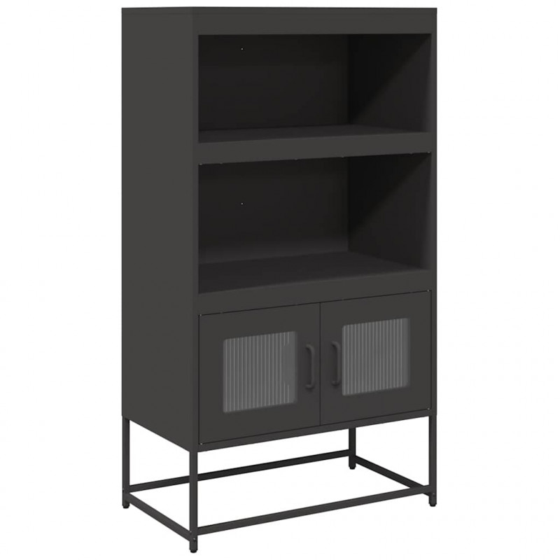Szafka, czarna, 68x39x123 cm, stal