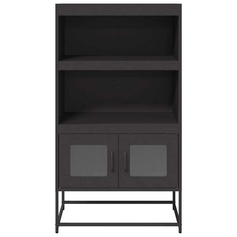 Szafka, czarna, 68x39x123 cm, stal