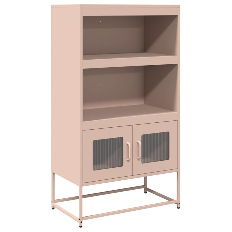 Komoda wysoka różowa 68x39x123 cm stalowa