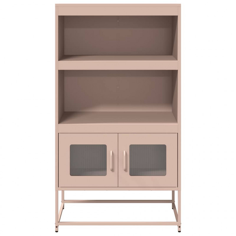 Komoda wysoka różowa 68x39x123 cm stalowa