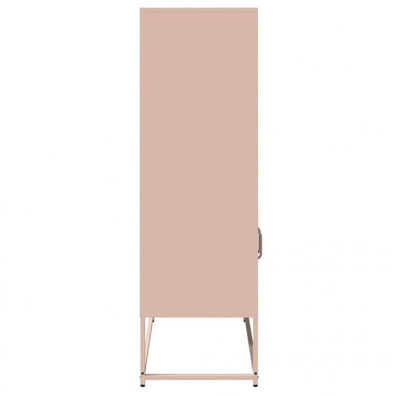 Komoda wysoka różowa 68x39x123 cm stalowa