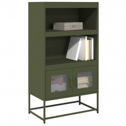 Komoda Oliwkowo-zielona 68x39x123 cm Stal
