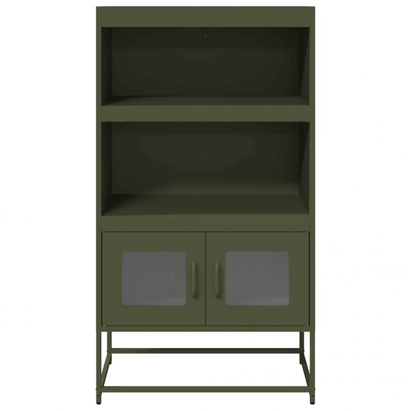 Komoda Oliwkowo-zielona 68x39x123 cm Stal