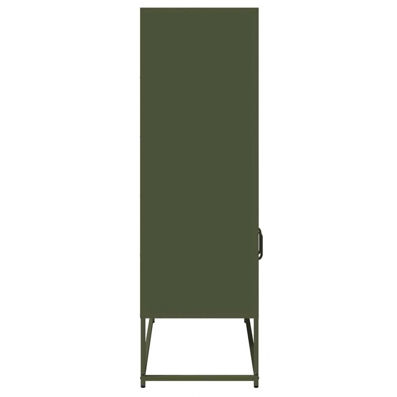 Komoda Oliwkowo-zielona 68x39x123 cm Stal