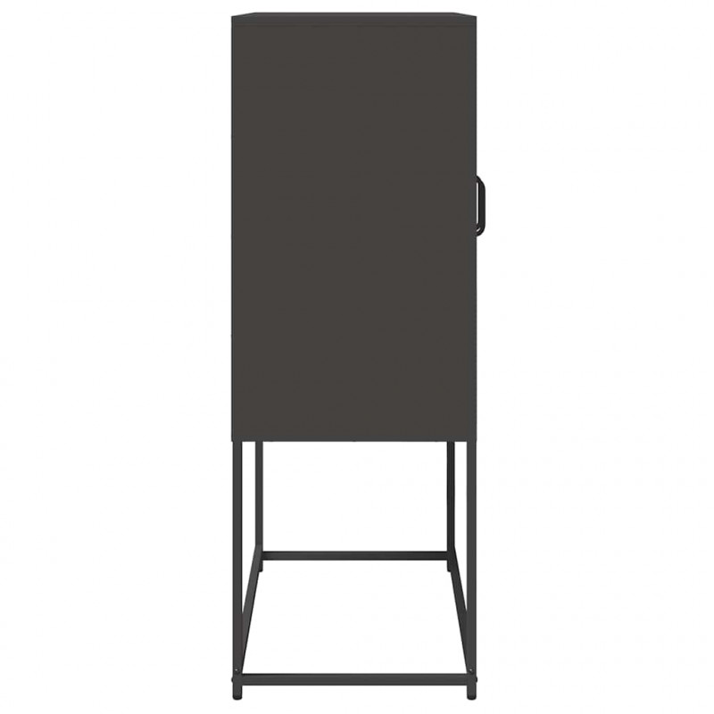 Komoda wysoka czarna 68x39x107 cm stalowa
