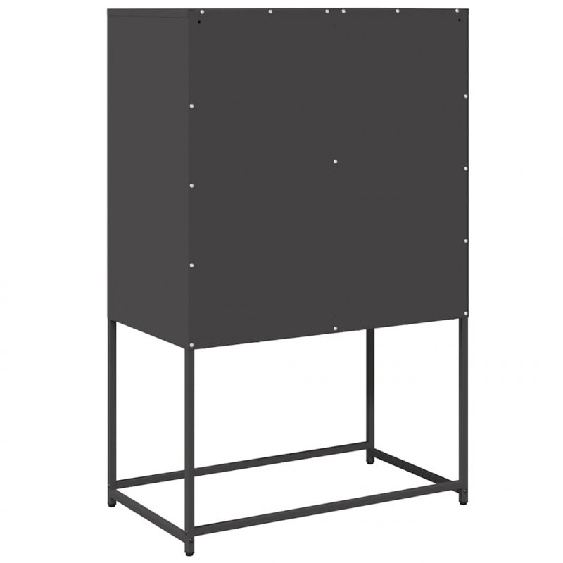 Komoda wysoka czarna 68x39x107 cm stalowa