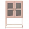 Komoda wysoka różowa 68x39x107 cm stalowa