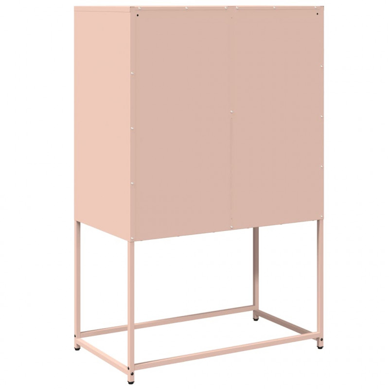 Komoda wysoka różowa 68x39x107 cm stalowa