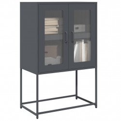 Komoda wysoka Antracyt 68x39x107 cm Stal