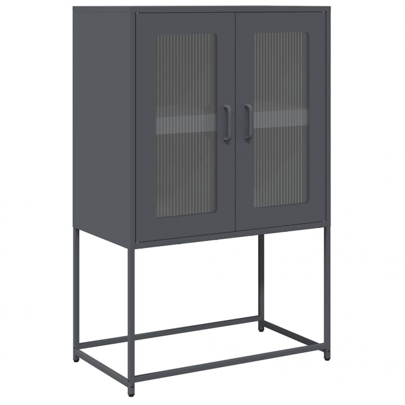 Komoda wysoka Antracyt 68x39x107 cm Stal