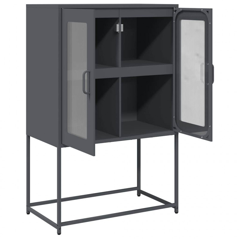 Komoda wysoka Antracyt 68x39x107 cm Stal
