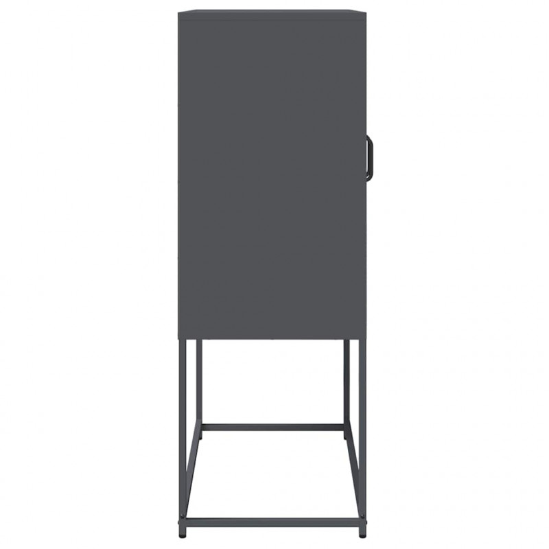 Komoda wysoka Antracyt 68x39x107 cm Stal