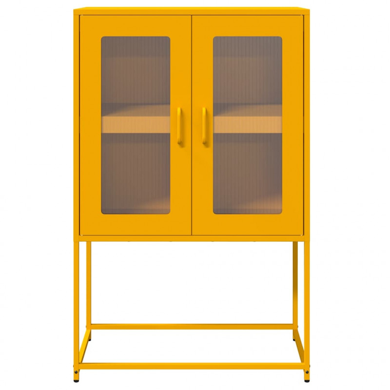 Komoda wysoka Musztardowo-żółta 68x39x107 cm Stal